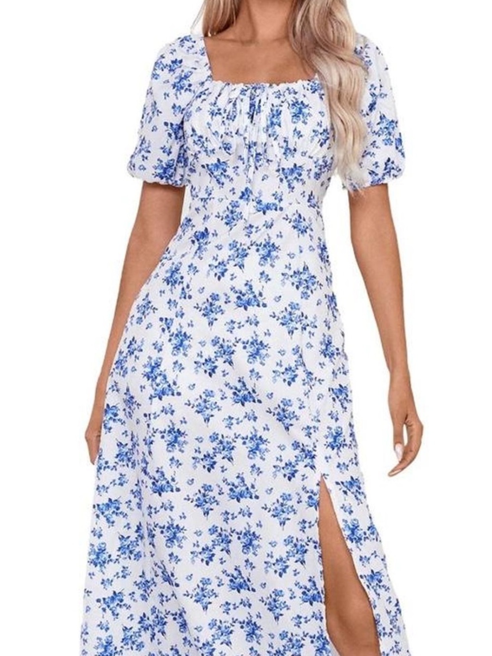 Floral Dress with short sleeves / a line
